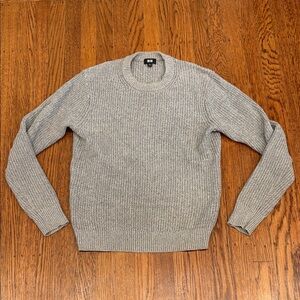 Uniqlo Men’s Ribbed Sweater – Gray & White – Size XS